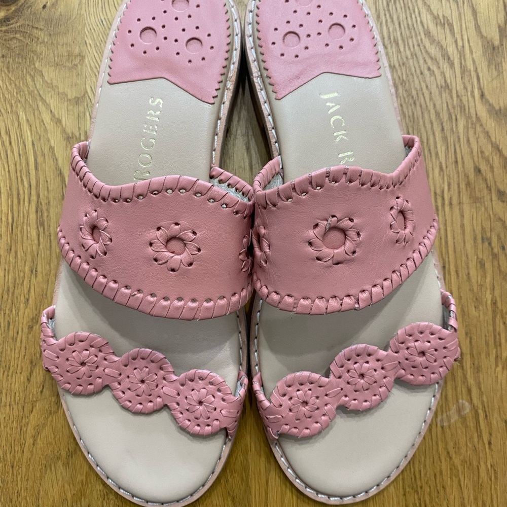 Jack Rogers Pink Floral Cutout Slides